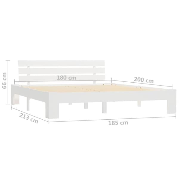 vidaXL Seng/Sengeramme med hodegavl hvit 180x200 cm heltre furu change1