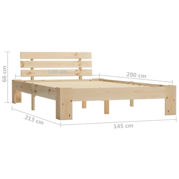 vidaXL Seng/Sengeramme med hodegavl 140x200 cm heltre furu change1