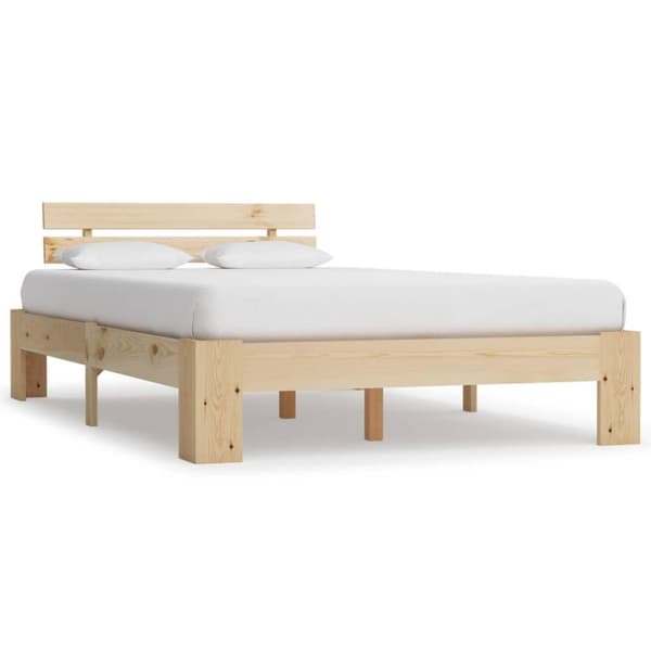 vidaXL Seng/Sengeramme med hodegavl 140x200 cm heltre furu change1