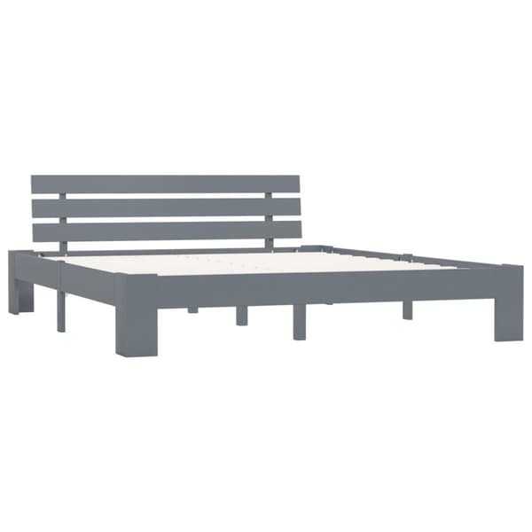 vidaXL Seng/Sengeramme med hodegavl grå 160x200 cm heltre furu change1