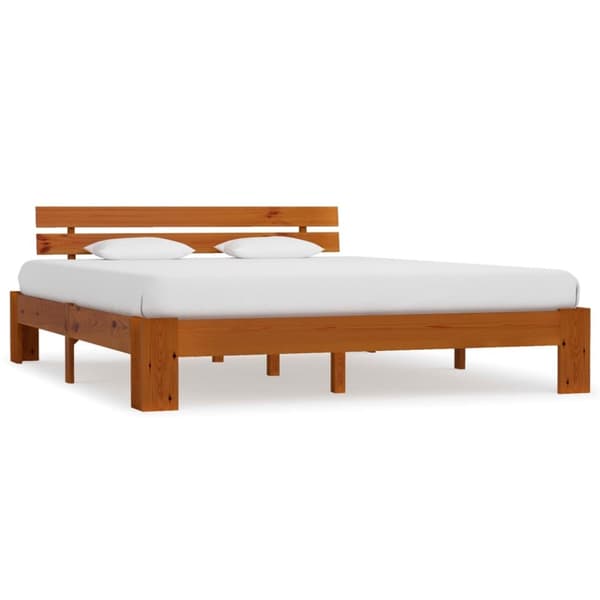 vidaXL Seng/Sengeramme honningbrun heltre furu 160x200 cm change1