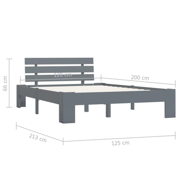 vidaXL sengestel massivt fyrretræ 120 x 200 cm grå change1