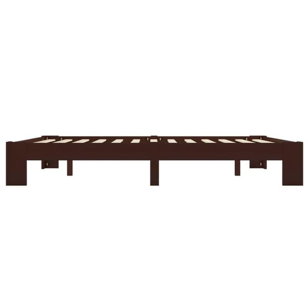 vidaXL Sängram utan madrass mörkbrun massiv furu 160x200 cm