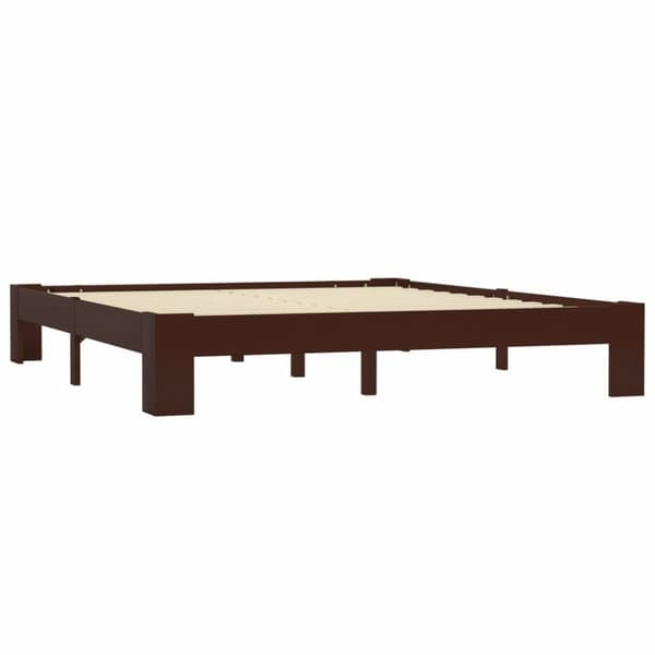 vidaXL Sängram utan madrass mörkbrun massiv furu 160x200 cm