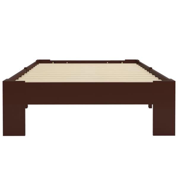 vidaXL sengestel 90x200 cm massivt fyrretræ mørkebrun change1