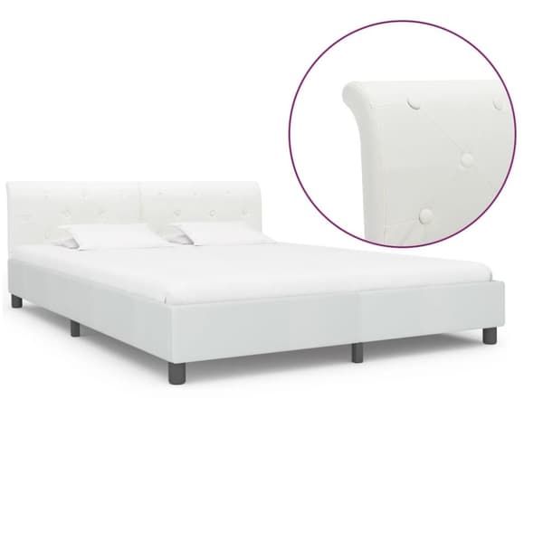 vidaXL sengestel 180 x 200 cm kunstlæder hvid change1