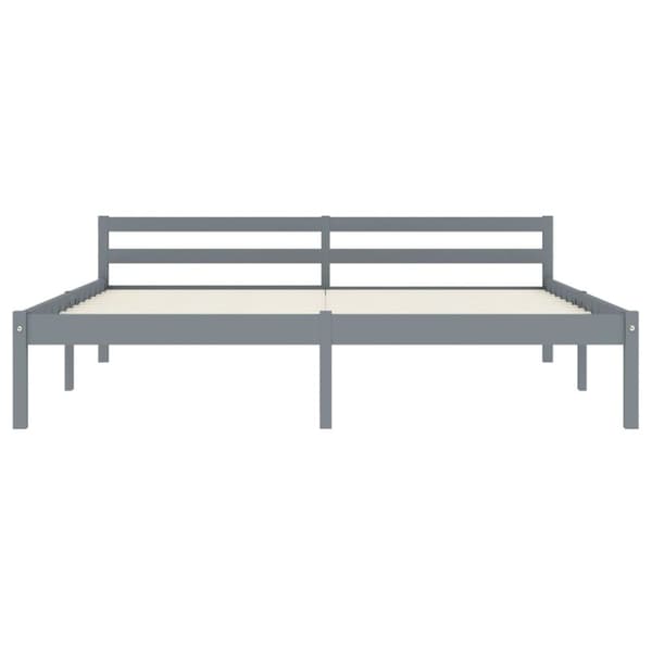 vidaXL Sängram utan madrass grå massiv furu 180x200 cm