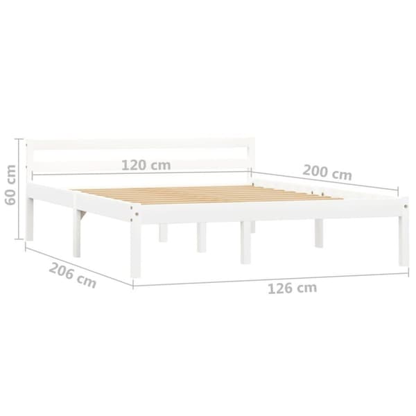 vidaXL Seng/Sengeramme hvit heltre furu 120x200 cm change1