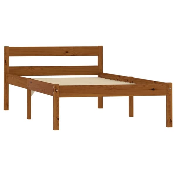 vidaXL Seng/Sengeramme honningbrun heltre furu 90x200 cm change1