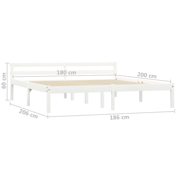 vidaXL Seng/Sengeramme hvit heltre furu 180x200 cm change1