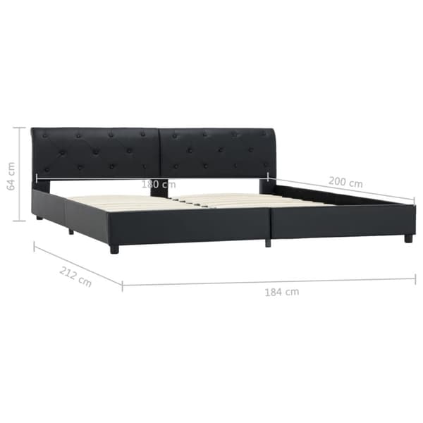 vidaXL sengestel 180 x 200 cm sort kunstlæder change1