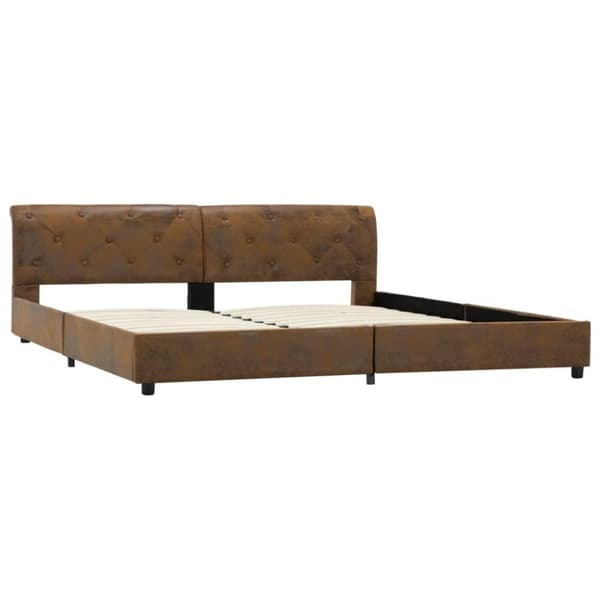 vidaXL sengestel 180 x 200 cm imiteret ruskind brun change1