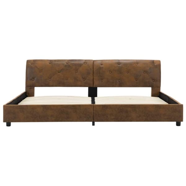 vidaXL sengestel 180 x 200 cm imiteret ruskind brun change1