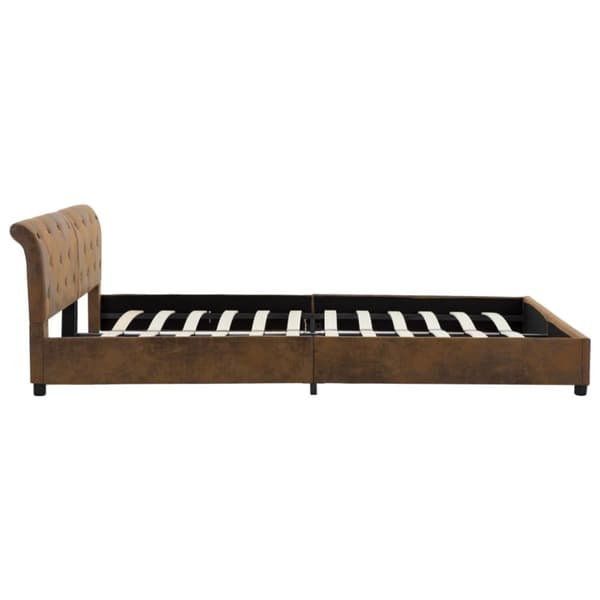 vidaXL sengestel 180 x 200 cm imiteret ruskind brun change1
