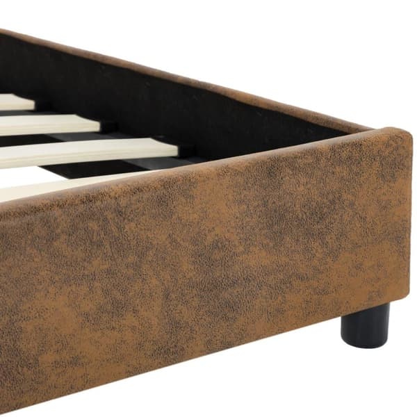 vidaXL sengestel 180 x 200 cm imiteret ruskind brun change1