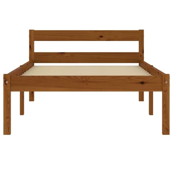 vidaXL sengestel massivt fyrretræ 90 x 200 cm gyldenbrun change1