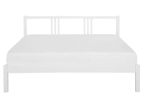 Moderne massivt træseng med ramme hvid fyrretræ EU dobbelt størrelse 160 x 200 cm skandinavisk stil