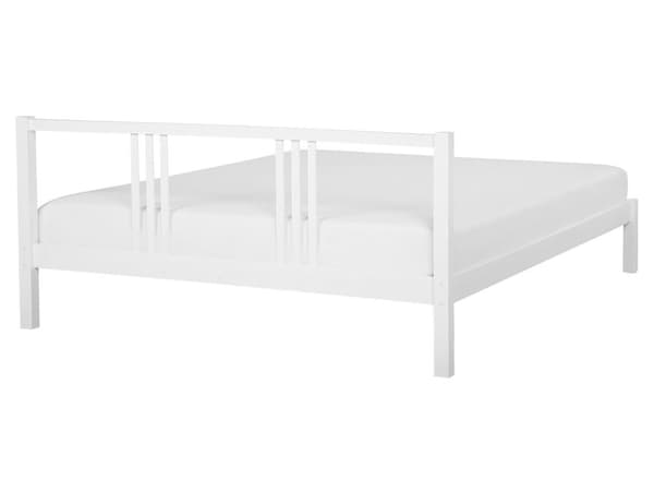 Parisänky valkoinen mänty 160 x 200 cm sälepohja minimalistinen skandinaavinen tyyli