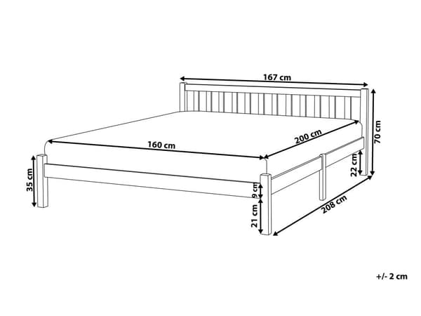 Sänky sininen mänty puu 160 x 200 cm kahdelle hengelle sälepohja skandinaavinen tyyli