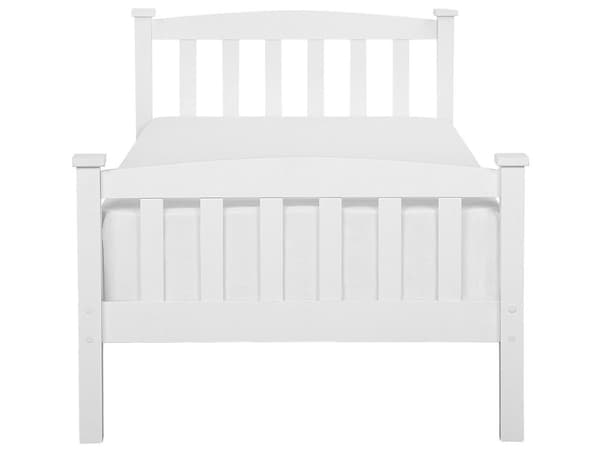 Enkeltseng Hvidt Træ 90 x 200 cm Børneseng Sengeramme Lamel Minimalistisk Skandinavisk Juniorseng til Teenager Børneværelse Inspiration Design