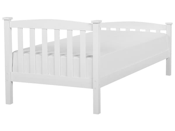 Enkeltseng Hvidt Træ 90 x 200 cm Børneseng Sengeramme Lamel Minimalistisk Skandinavisk Juniorseng til Teenager Børneværelse Inspiration Design