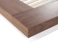 Pikkukuva 10 / 11: Parisänky ruskea MDF-levy 180 x 200 cm sälepohja yöpöydät valkoinen keinonahka sängynpääty LED-valo matala moderni tyyli
