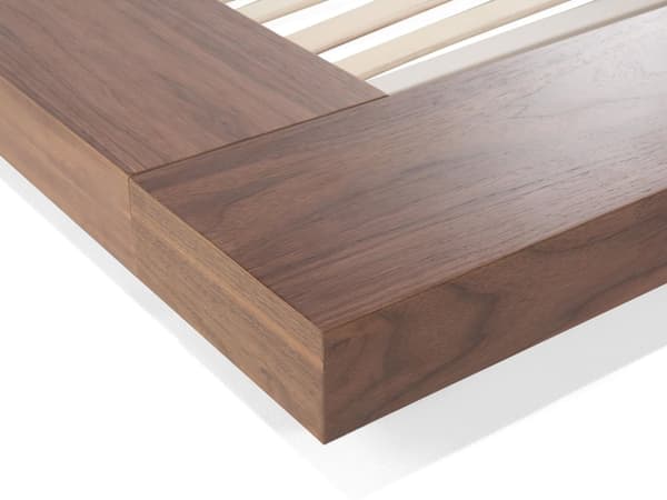 Plattformssäng med Sängbord LED-belysning Konstläder Träfanér Brun 180 x 200 cm King Size Låg Profil Japandi Sovrum