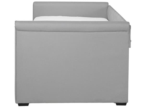 Enkeltseng Lysegrå Polyester 90 x 200 cm Junior Sofa Seng med Udtræk til Dobbeltseng Quiltet Ryglæn til Børneværelse Multifunktionel Design