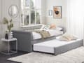 Miniatyrbillede 2 af 11: Enkeltseng Lysegrå Polyester 90 x 200 cm Junior Sofa Seng med Udtræk til Dobbeltseng Quiltet Ryglæn til Børneværelse Multifunktionel Design