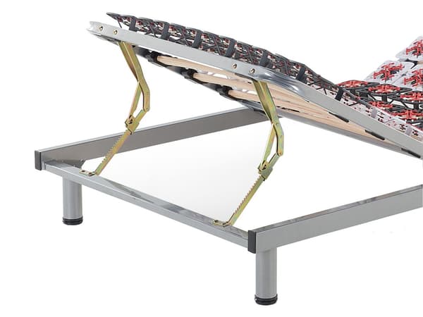 Sälepohja 200 x 90 x 25 cm jalallinen säädettävä teräs koivupuu 2 x 26 sälettä