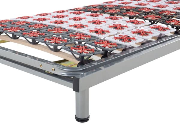 Sälepohja 200 x 90 x 25 cm jalallinen säädettävä teräs koivupuu 2 x 26 sälettä