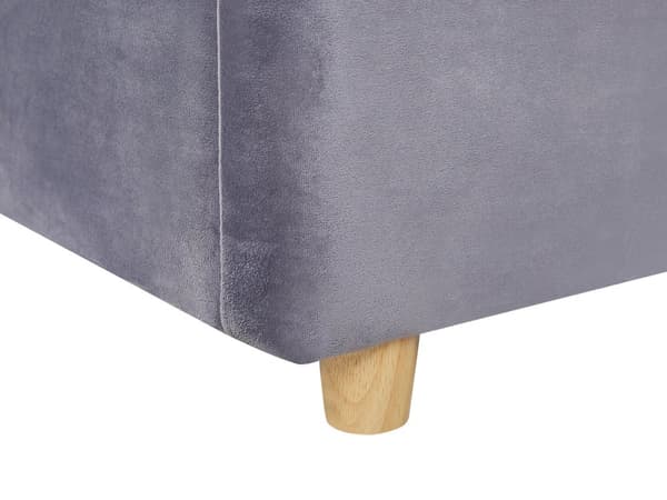 Dubbelsäng Mörkgrå Sammet Klädd med Förvaring 160 x 200 cm Sovrum Sängarm