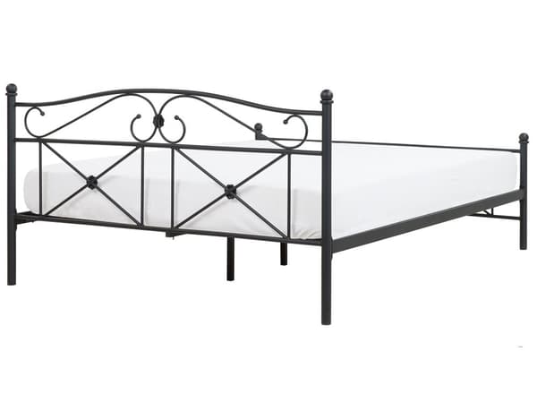 Parisänky musta metalli 140 x 200 cm sälepohja minimalistinen perinteinen tyyli