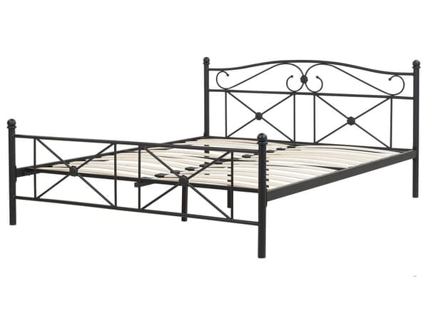 Parisänky musta metalli 140 x 200 cm sälepohja minimalistinen perinteinen tyyli