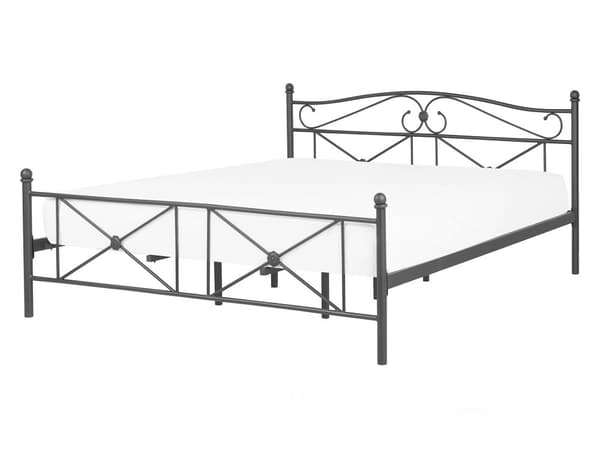 Parisänky musta metalli 140 x 200 cm sälepohja minimalistinen perinteinen tyyli