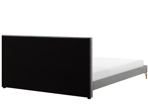 Parisänky harmaa sametti verhoiltu 180 x 200 cm sälepohja punottu sängynpääty moderni glamour tyyli