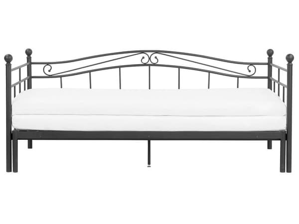 Sohvasänky musta metalli 80/160 x 200 cm levitettävä sälepohja moderni tyyli