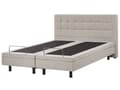 Pikkukuva 4 / 11: Parisänky beige kangas verhoiltu 160 x 200 cm sähkösäädettävä napitettu kaukosäädin skandinaavinen