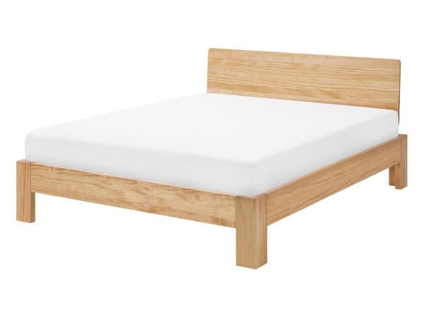 Parisänky vaalea puu mänty 140 x 200 cm vaneri sälepohja kahdelle minimalistinen skandinaavinen tyyli