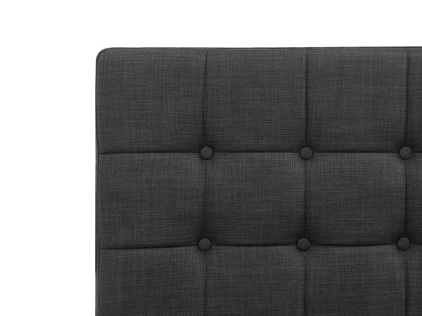 Sänky tummanharmaa kangas verhoiltu 80 x 200 cm sähkösäädettävä napitettu kaukosäädin skandinaavinen