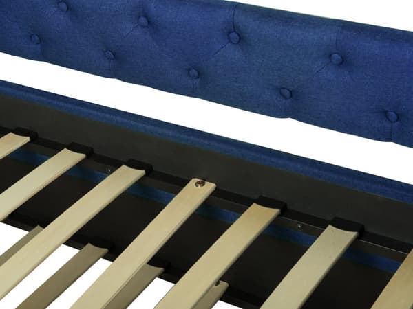 Dagbädd Marinblå 80 x 200 cm Enkelsäng Dekorativa Knappar