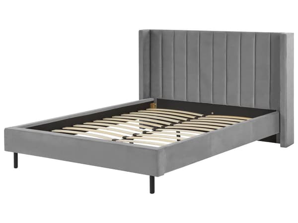 Velourbetræk 160 x 200 cm dobbeltseng med opbevaring løfteseng med opbevaringsboks