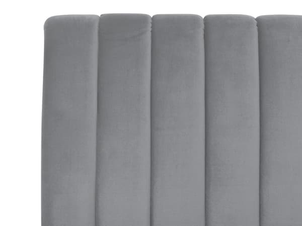 Grå Seng med Stel Betrukket med Velour Gyldne Ben 180 x 200 cm Høj Retro Design Sengegavl