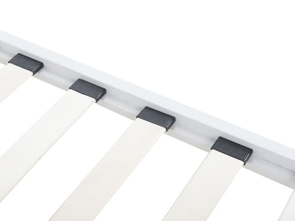 Seng Hvid Metal 140 x 200 cm Minimalistisk Trekvart Metalseng Retro Design Halvanden Mands Kvalitetsseng til Soveværelse Sengeramme
