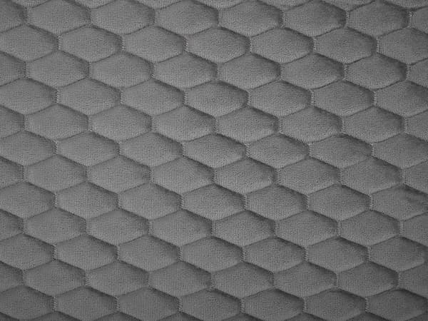 Grå Velourseng med Ramme 140 x 200 cm med Sengegavl i Retro Stil