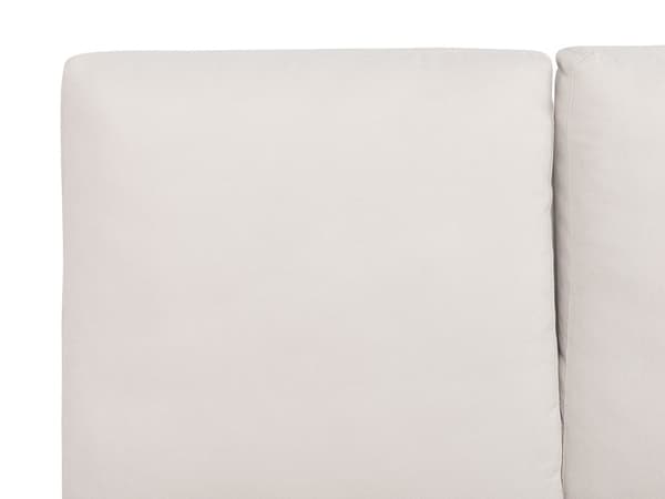 Seng med stel, beige betrukket med chenille stof 180 x 200 cm med sengegavl