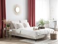 Miniatyrbillede 2 af 10: Seng med stel, beige betrukket med chenille stof 180 x 200 cm med sengegavl