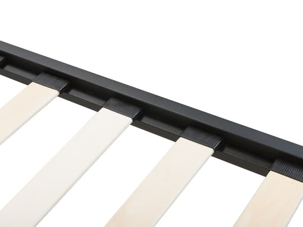 Seng Sort Metal 140 x 200 cm Minimalistisk Trekvart Metalseng Retro Design Halvanden Mands Kvalitetsseng til Soveværelse Sengeramme