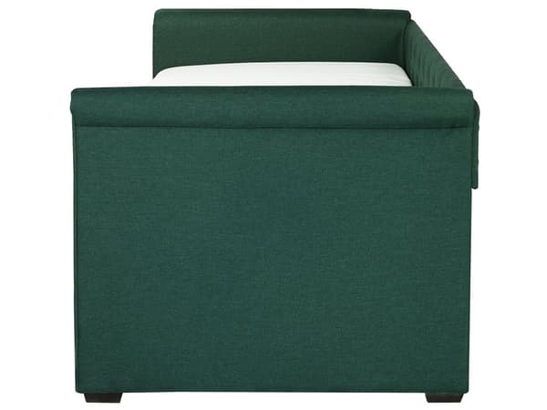 Enkeltseng Mørkegrøn Polyester 80 x 200 cm Junior Sofa Seng med Udtræk til Dobbeltseng Quiltet Ryglæn til Børneværelse Multifunktionel Design