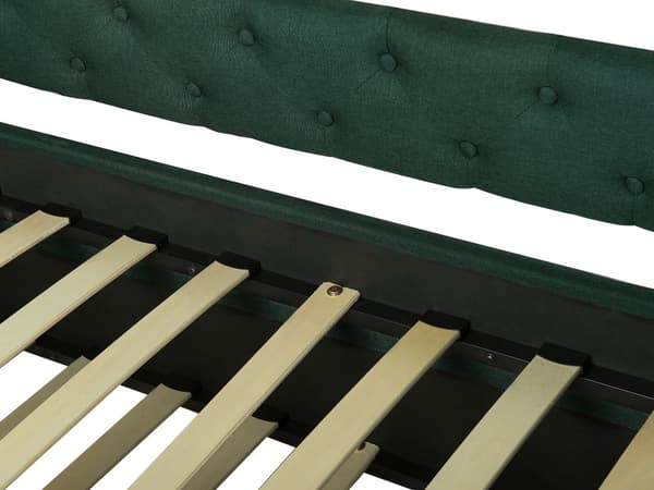 Enkeltseng Mørkegrøn Polyester 80 x 200 cm Junior Sofa Seng med Udtræk til Dobbeltseng Quiltet Ryglæn til Børneværelse Multifunktionel Design